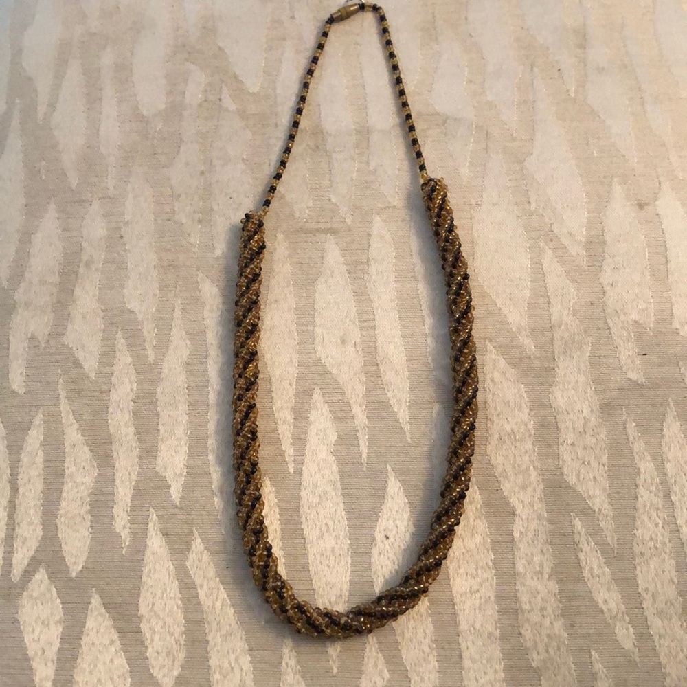 Black and Gold Bead Necklace